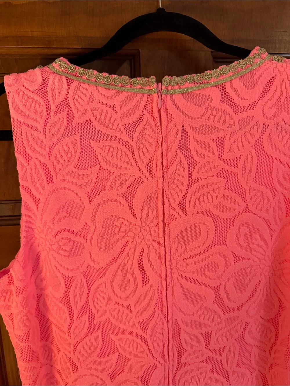 Size 16 Lilly Pulitzer Bright Pink Maxi Dress with Gold Embroidery - Picture 6 of 15
